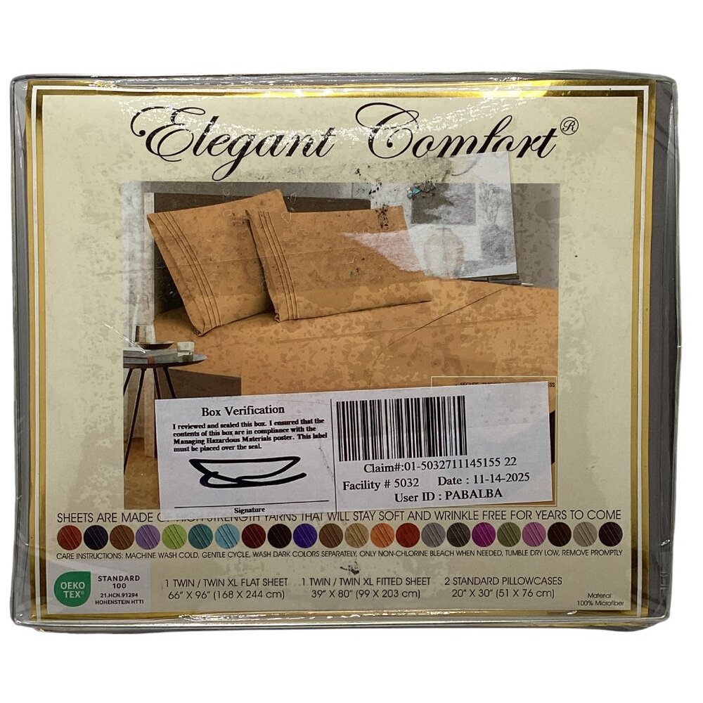 Elegant Comfort: 4 Piece Bed Sheet Set, Size Twin/Twin XL